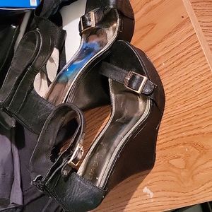 Black sexy sandals wedges